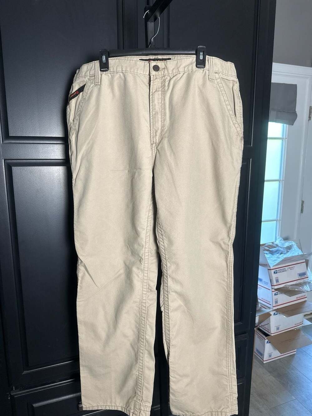 Ariat Work FR M4 Low Rise Boot Cut Work Pants 42x32 Khaki